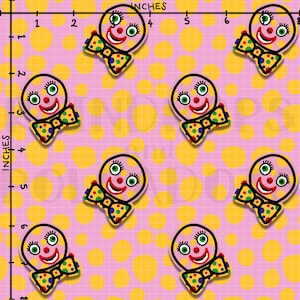 Mr Blobby inspired, 90’s, retro TV, polka dot, non-exclusive, seamless pattern design, print your own