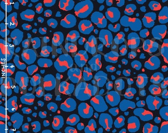 Red & blue leopard print, non-exclusive, print your own fabric, seamless digital design