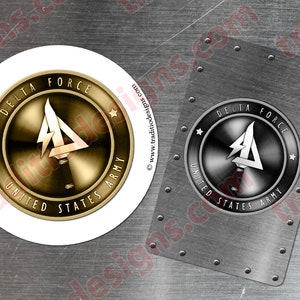 US ARMY Delta Force magnets, Delta Force decal round 3.5 inch and rectangular magnet. Delta Force magnet.