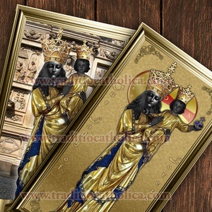 Our Lady of Loreto handcrafted framed prints. 7x14 size. Loreto Statue
