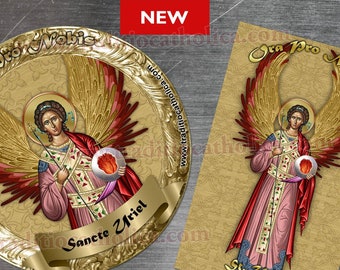 Saint Uriel Archangel magnets. Orthodox Icon style magnets. Saint Uriel magnets