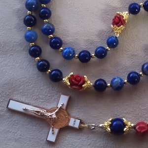 St. Rose of Lima Royal Limited Edition Precious Holy Relic Rosary with 18K Gold plating, high quality stones and 3rd class relic.