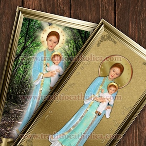 Our Lady of La Vang handcrafted framed prints. 7x14 size. Our Lady of La Vang Statue