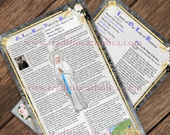 Our Lady of Banneux Belgium large laminated Holy Prayer card. Devotional Art. 7x11 size. Apparitions of Mary Collection