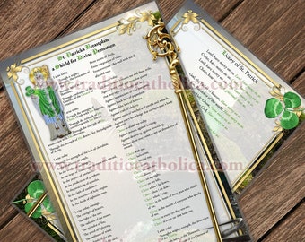 St. Patrick's Breastplate prayer devotion large laminated Holy Prayer card. Devotional Art. Powerful prayer. Litany of St. Patrick