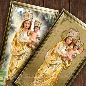 Our Lady of Prompt Succor handcrafted framed prints. 7x14 size. Prompt Succor Statue