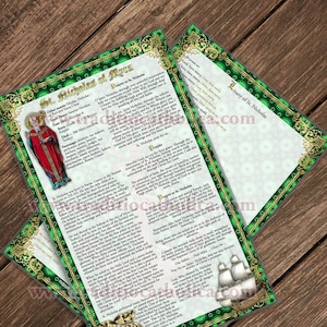 St. Nicholas devotie grote gelaagde gebrandschilderde heilige gebedskaart. Devotionele kunst. Krachtige gebeden. Litanie van Sinterklaas.