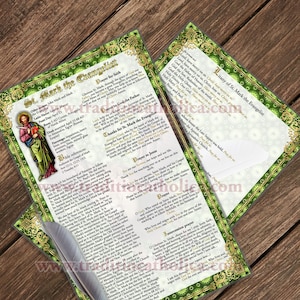 Heilige Marcus de Evangelist devotie grote gelamineerde glas-in-lood heilige bidprentenkaart. Devotionele Kunst. Litanie van St Mark de Evangelist