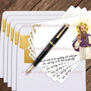 Set Von Saint Francis de Sales Einladung, Notiz, Dankeskarten mit goldgefütterten Briefumschlägen