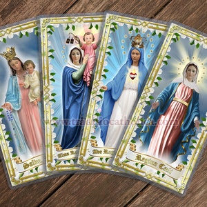 Vier Maria-antifoons, vier Maria-gezangen kaartenset. Salve Regina, Regina Caeli, Regina Caelorum, Alma Redemptoris Mater