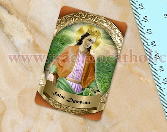 Saint Dymphna collectible waterproof vinyl sticker. St. Dymphna sticker