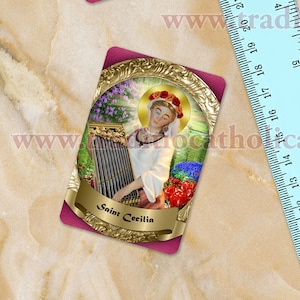 Saint Cecilia collectible waterproof vinyl sticker. St. Cecilia sticker