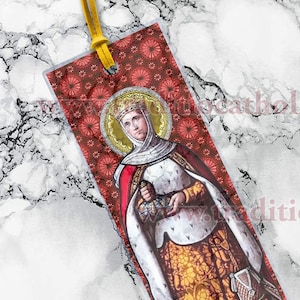 Saint Margaret of Scotland CLEAR doorzichtige gelamineerde bladwijzer met bijbelteksten.