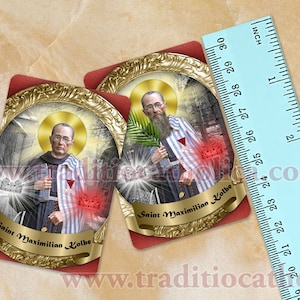 Saint Maximilian Kolbe collectible waterproof vinyl sticker. St. Maximilian Kolbe sticker