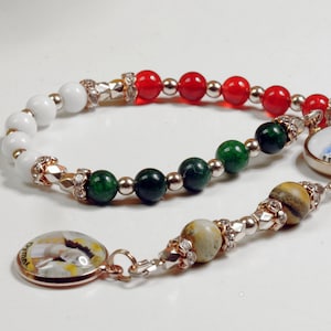 St Dymphna Majestic Limited Edition Precious Chaplet with 18K Rose Gold plating, quality stones & prayer card. Chaplet of St. Dymphna