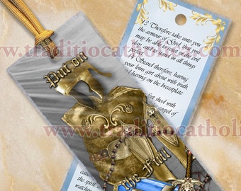 Ephesians 6:13-19, Armor of God Bible Scripture Bookmark laminated Catholic Handcrafted Religious Art Bible Quote