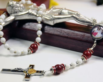 Divine Mercy Majestic Limited Edition Precious Holy Rosary with quality stones and prayer card, Divine Mercy Chaplet