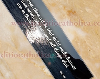 Acts 4:24 Bible Scripture Bookmark laminated Catholic Handcrafted Religious Art Bible Quote