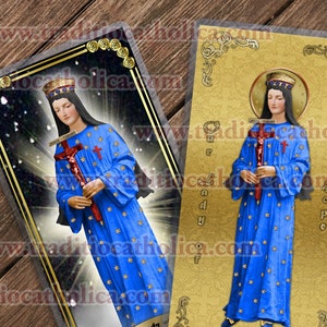 Our Lady of Hope of Pontmain France laminated Holy Prayer cards. Our Lady of Hope of Pontmain Statue Art
