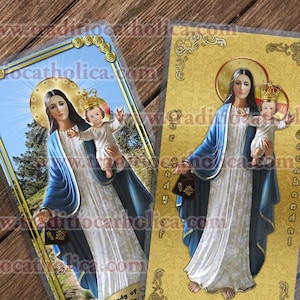 Our Lady of Garabandal Spain laminated Holy Prayer cards. Our Lady of Garabandal Statue Art.