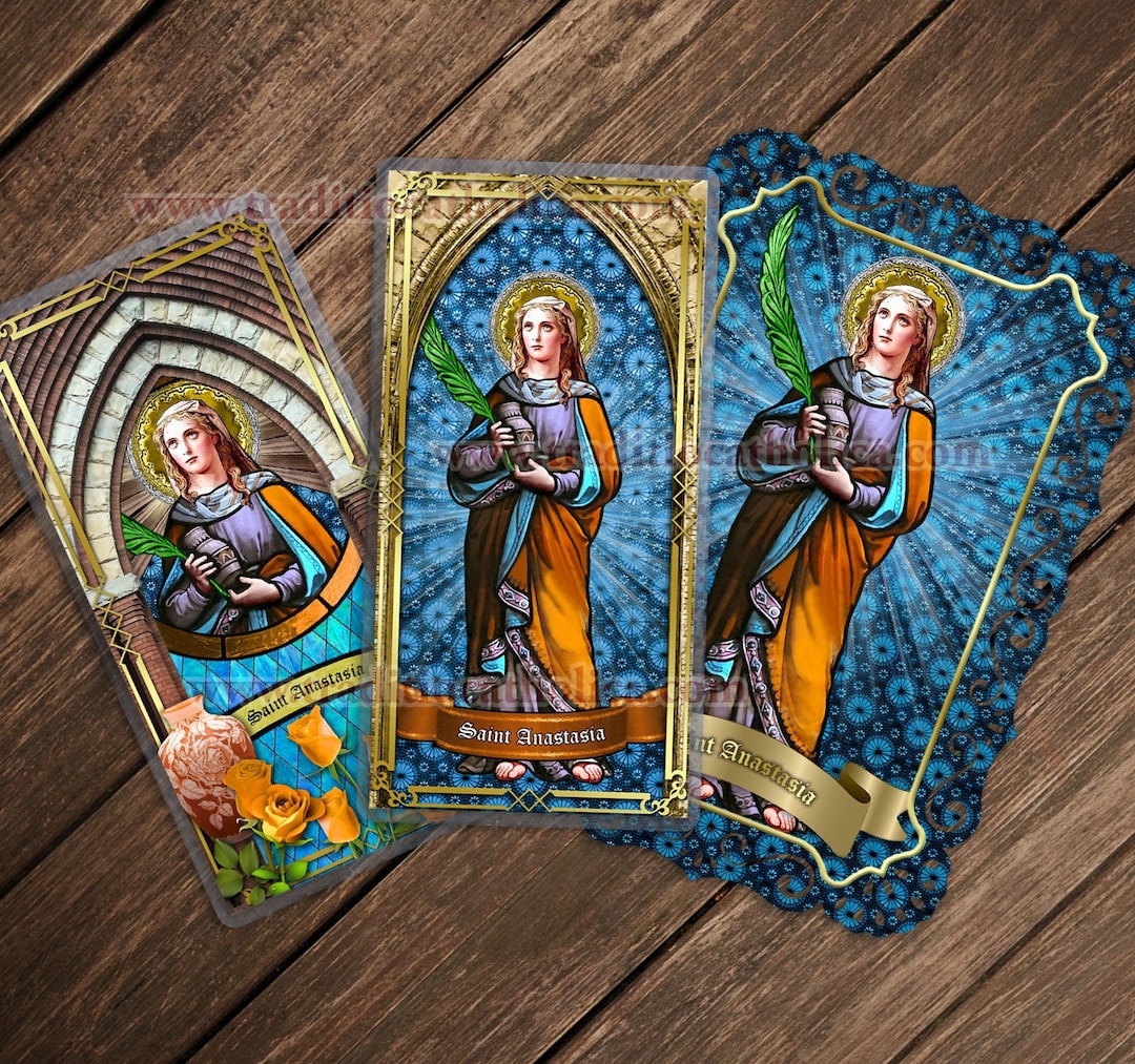 Saint Anastasia, Roman Martyr Laminated Holy Prayer Cards. Patron of