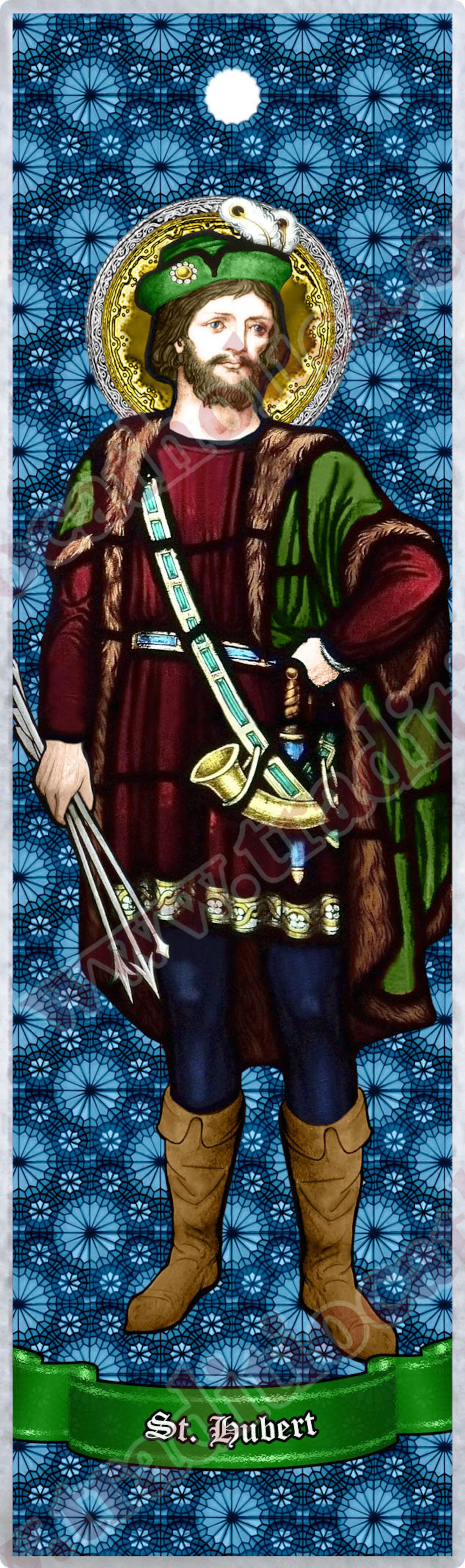 Saint St Hubert Patron of Hunters CLEAR Seethrough and Quote Etsy