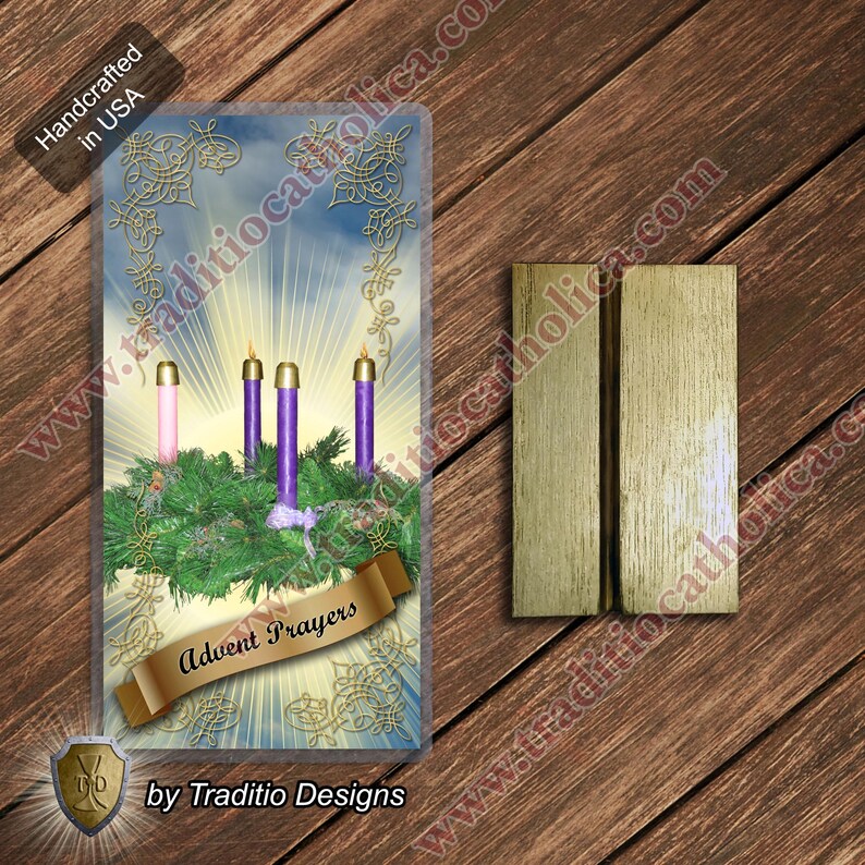 Advent Wreath traditional Catholic holy prayer card. Heaven Collection. 5mil thickness image 3