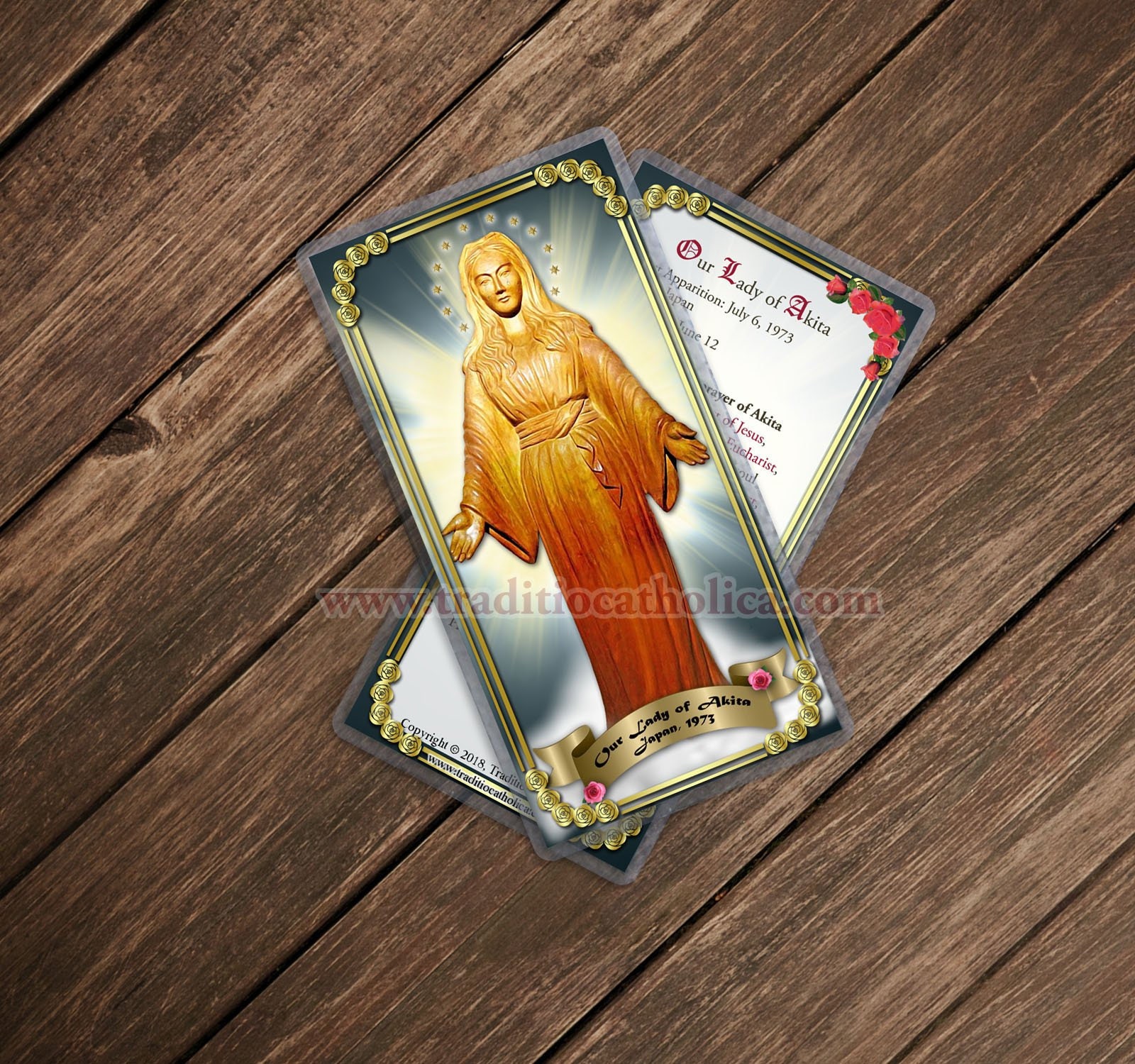 Our Lady of Akita Laminated Holy Prayer Card. Statue of Mary Etsy
