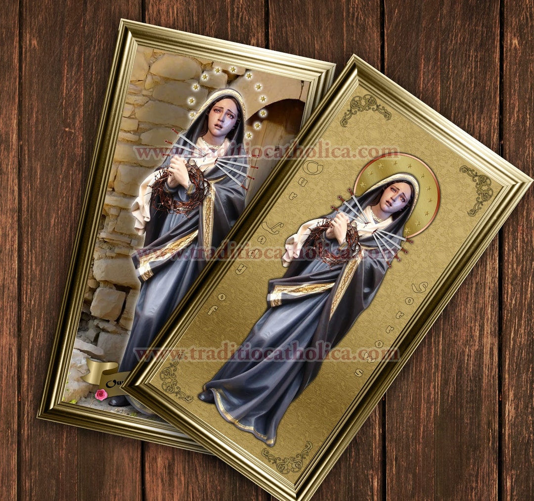 Our Lady of Sorrows Handcrafted Framed Prints. 7x14 Size. Our Lady of ...