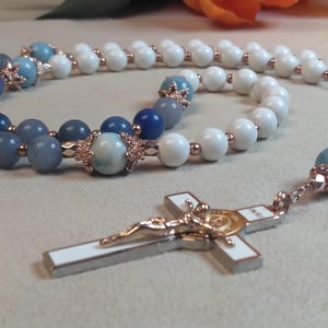 Our Lady of the Miraculous Medal Royal Limited Edition Precious Holy Relic Rosary with 18K Gold plating and high quality stones.