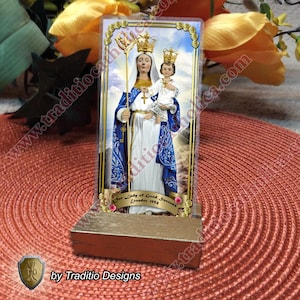 Estampas católicas laminadas de Nuestra Señora del Buen Suceso, Quito, Ecuador. Estatua de Nuestra Señora del Buen Suceso.