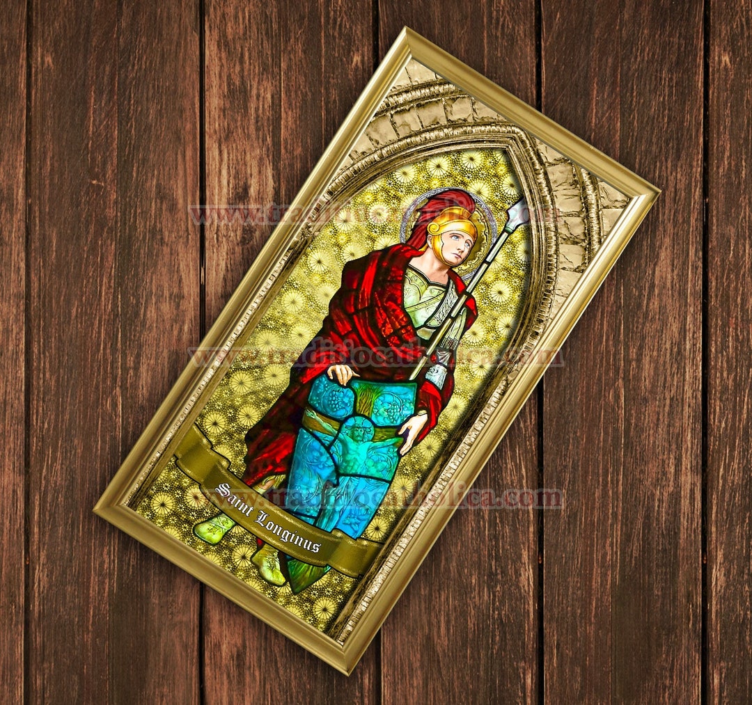 Saint Longinus Stained Glass Handcrafted Framed Print. 7x14 Etsy