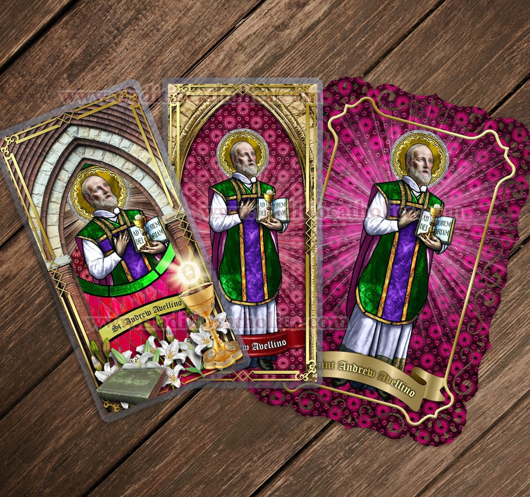 Saint Andrew Avellino, Patron of Strokes, Stained Glass Laminated and