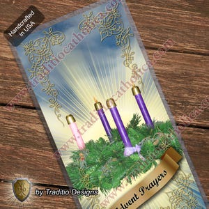 Advent Wreath traditional Catholic holy prayer card. Heaven Collection. 5mil thickness image 4