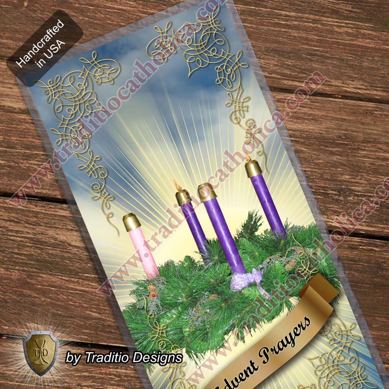 Advent Wreath traditional Catholic holy prayer card. Heaven Collection. 5mil thickness image 4