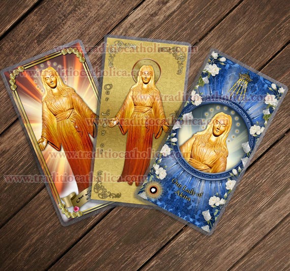 OnOFF　LADY'S MISSION 鶴見3等海尉　1/6 Our Lady of Akita Laminated Holy Prayer Cards. Our Lady of