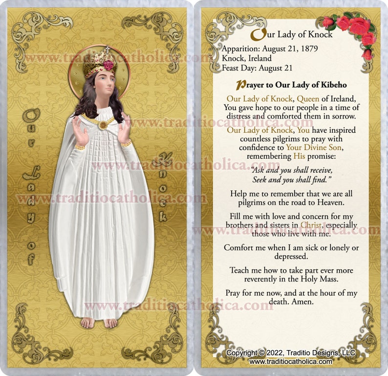 Our Lady of Knock Ireland Laminated Catholic Holy Prayer Etsy