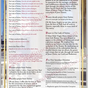Our Lady of Fatima Portugal Large Laminated Holy Prayer Card ...