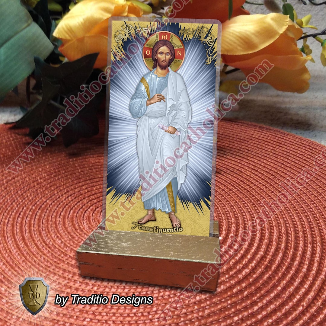 Religious Icon Card Transfiguration Eastern Church Icon Style Catholic Holy Prayer Card ...