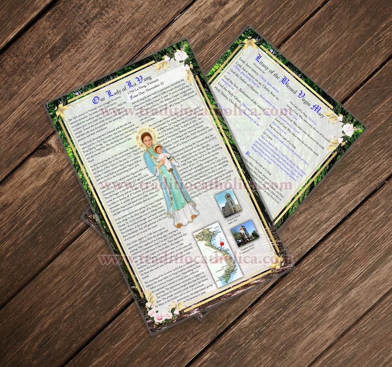 Our Lady of La Vang Vietnam Large Laminated Holy Prayer Card ...