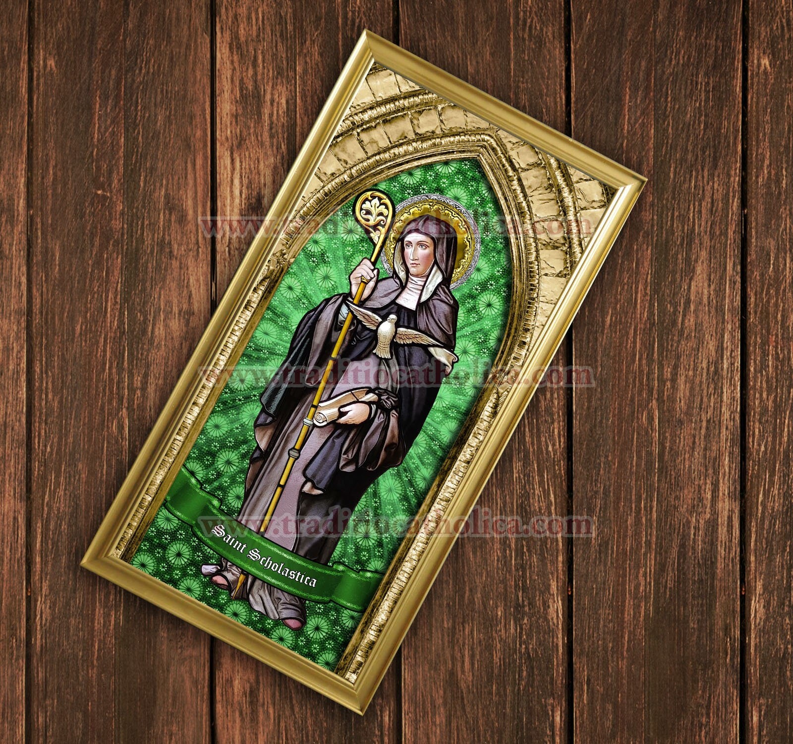 St. Scholastica Framed - Portraits of Saints