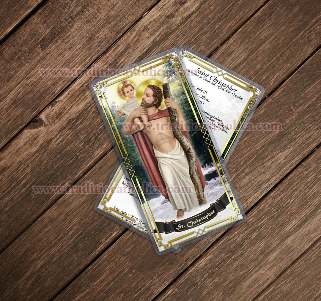 Saint St Christopher, Patron of Drivers and Travel Laminated Holy