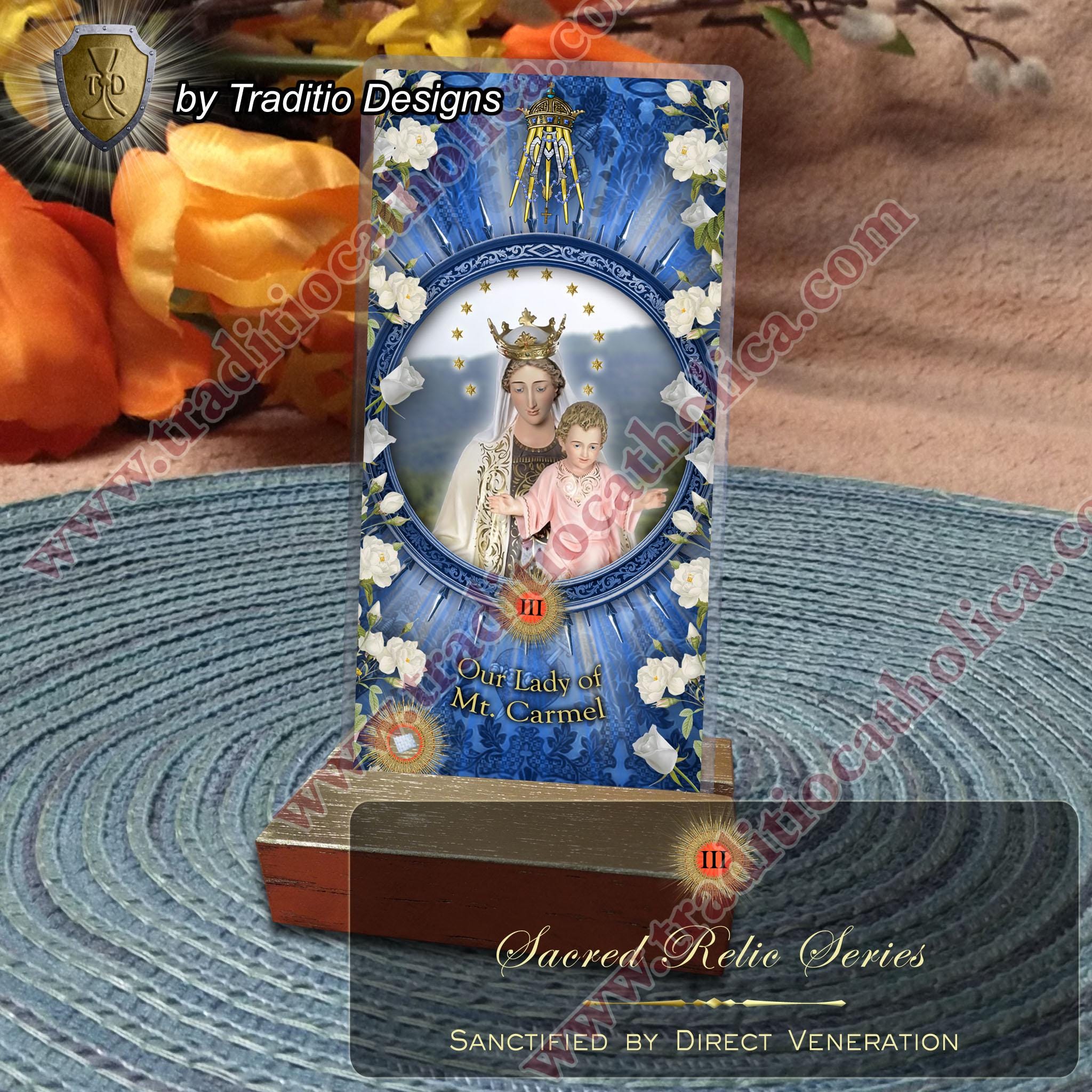Our Lady of Mt Mount Carmel Laminated Catholic Holy Cards. Our Lady of ...
