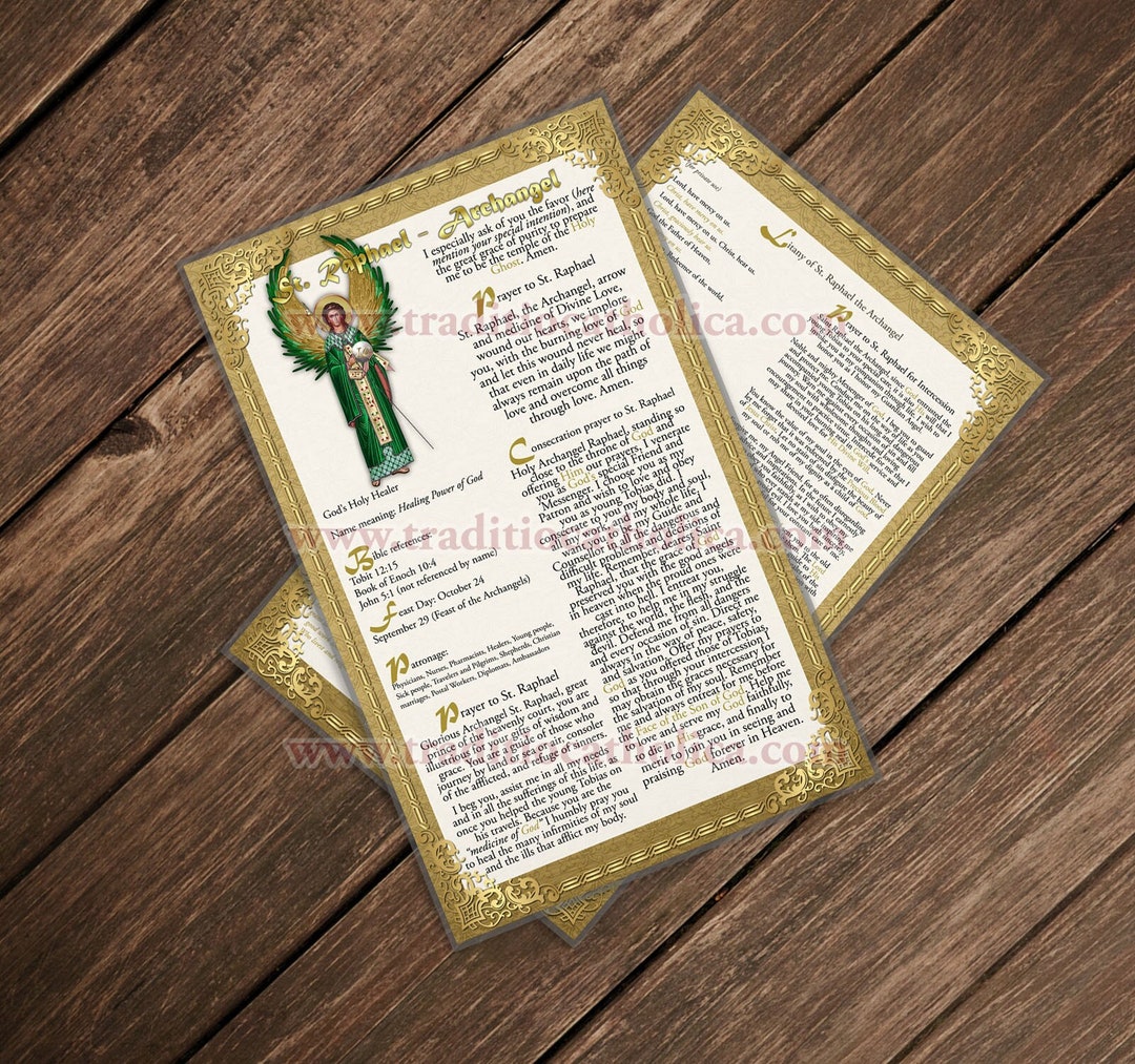 Saint Raphael the Archangel Large Laminated Orthodox Icon Style Holy ...