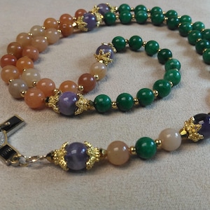 Saint Dymphna Royal Limited Edition Precious Holy Rosary with 18K Gold plating and high quality stones