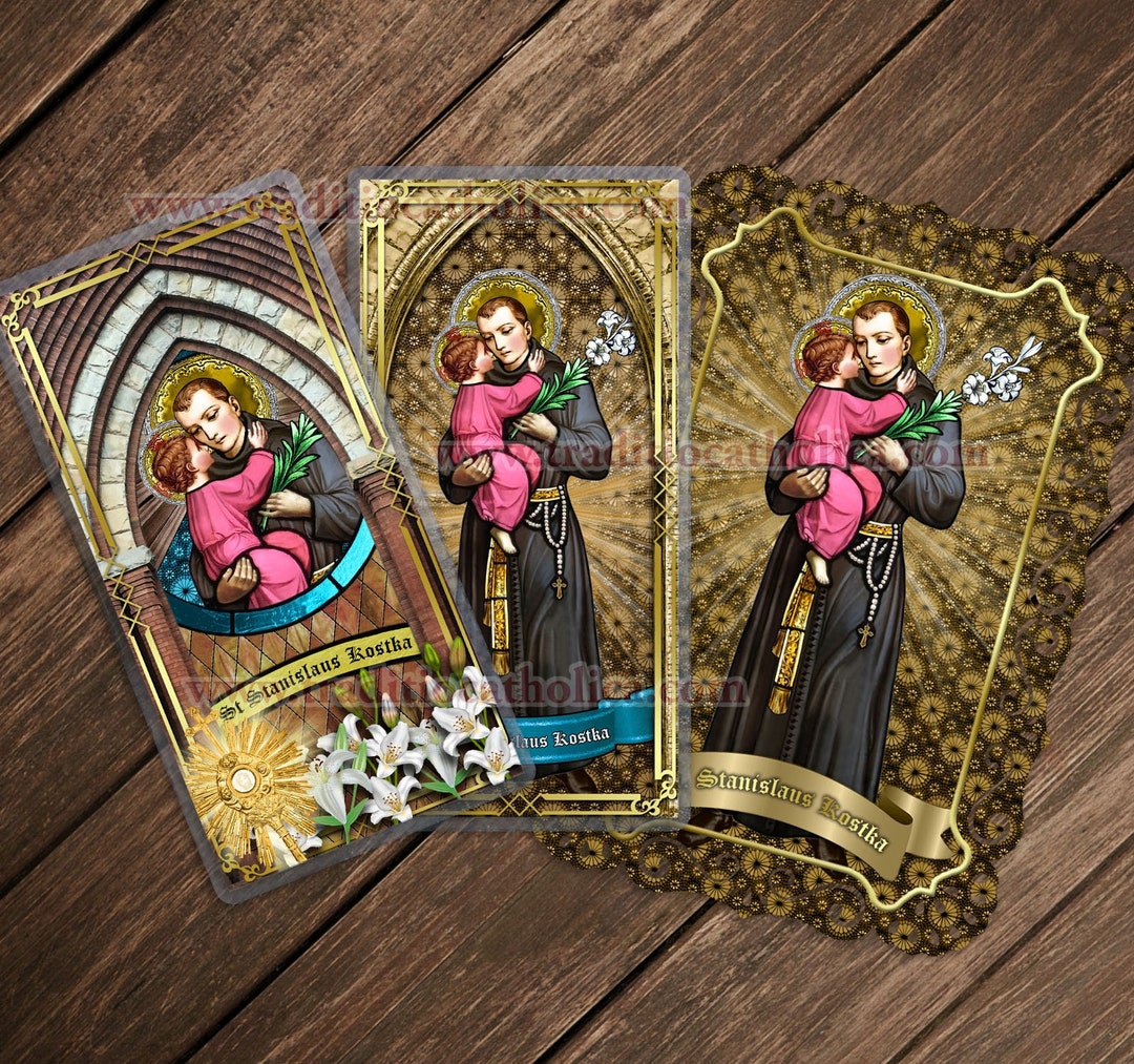 Saint Stanislaus Kostka, Patron of Broken Bones and Bone Problems Stained Glass and Lace Prayer