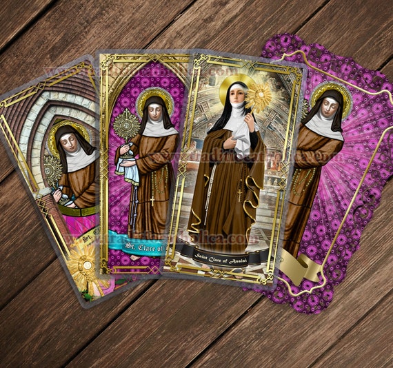 Saint Clare of Assisi, Italy Laminated Prayer Cards. St. Clare
