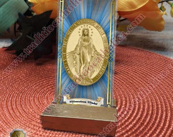 Miraculous Medal laminated Prayer card. Act of Consecration to Immaculate Heart of Mary. 5 mil thick