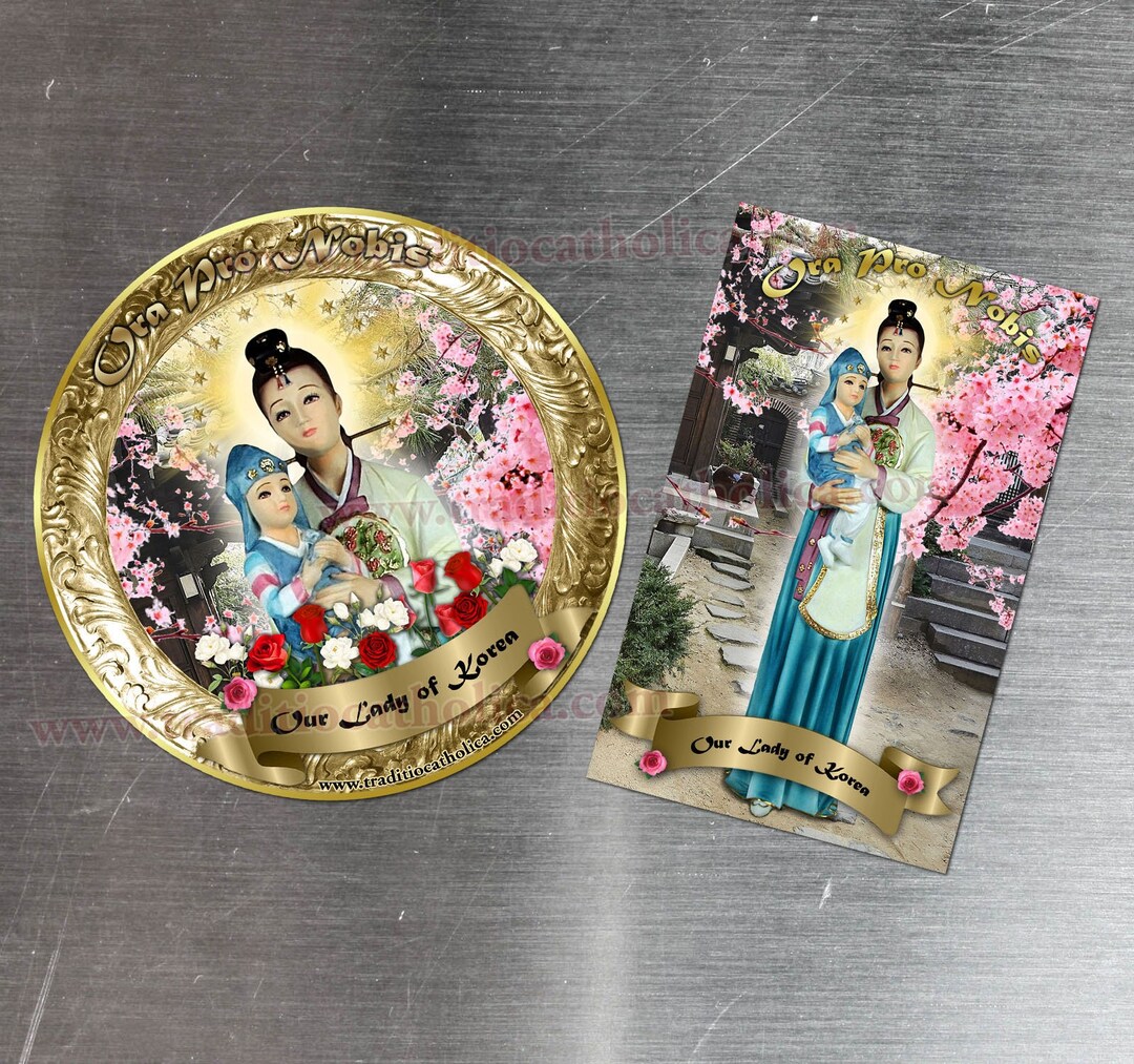 Our Lady of Korea Gold Round and Rectangular Custom Refrigerator