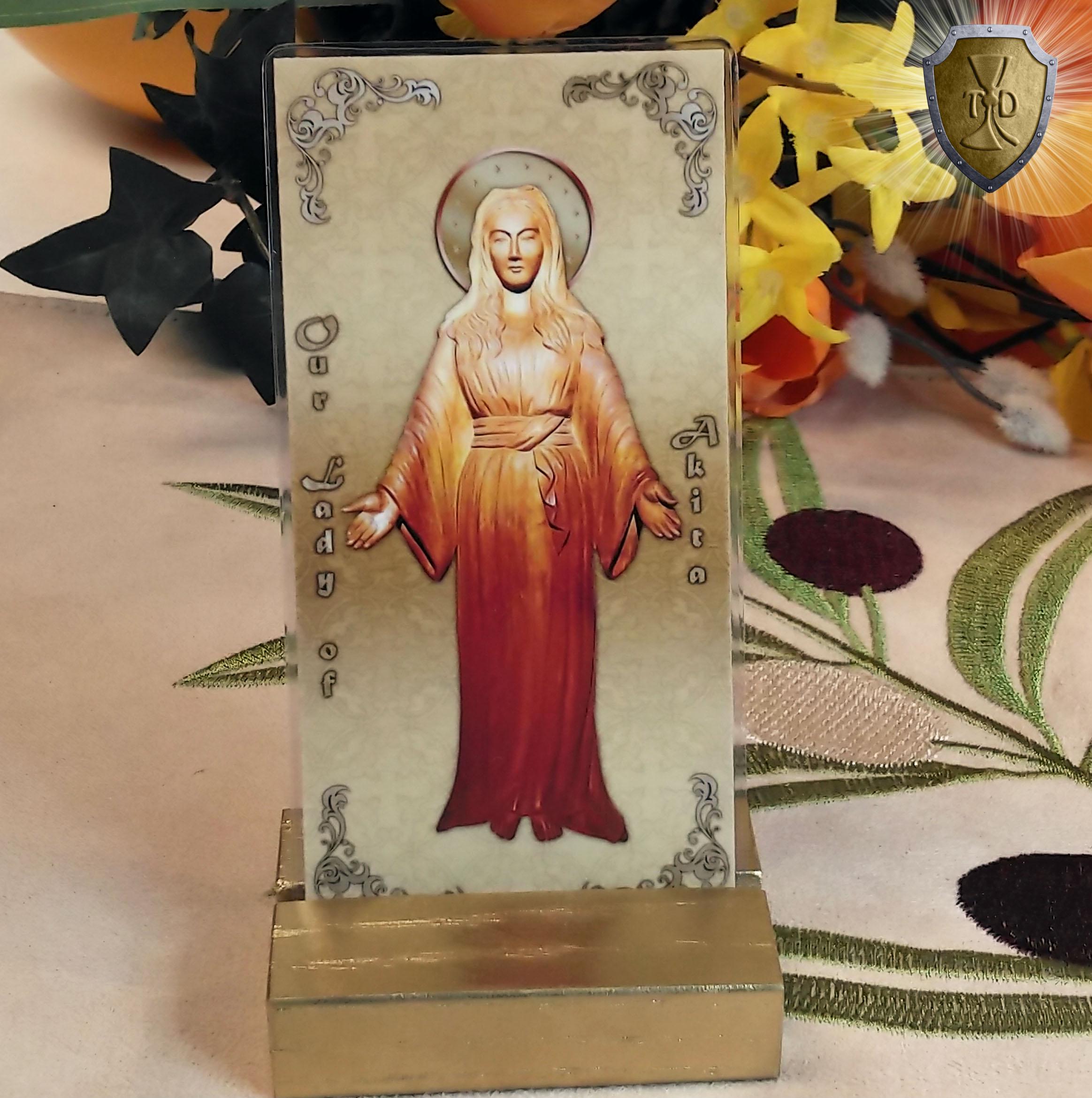 Our Lady of Akita Laminated Holy Prayer Cards. Our Lady of Akita Statue ...